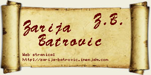 Zarija Batrović vizit kartica